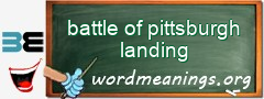 WordMeaning blackboard for battle of pittsburgh landing